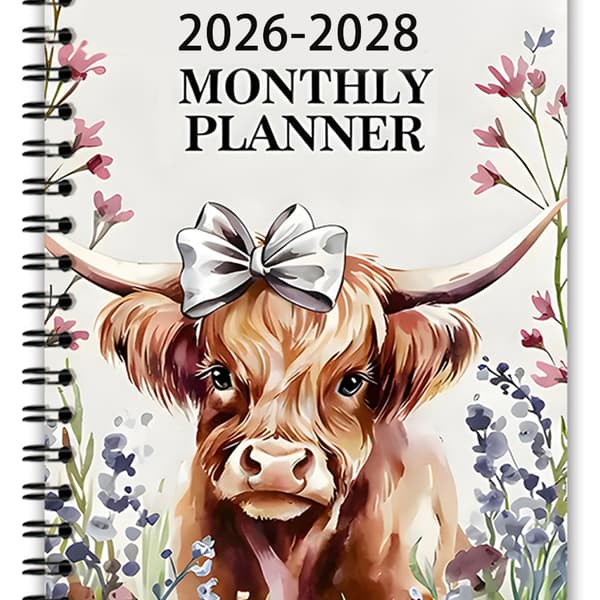 2026-2028 Twin Coil Binding Planner Notesbog 36 Måneders Daglig Månedlig Planlægger