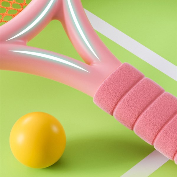 Kid Badminton Fjädrar Tennisracketar Set för barn Utomhus inomhussport Pink and yellow