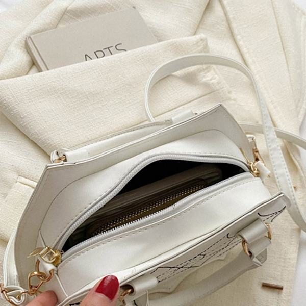Fladdermusformad handväska Unik Crossbody-väska Handväska PU-läder axelväskor White