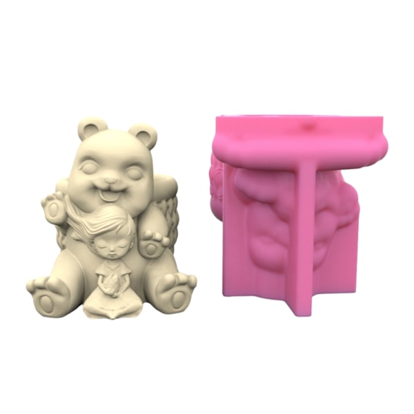 Bear and Girls Pennhållare Form Form Epoxihartsform Form