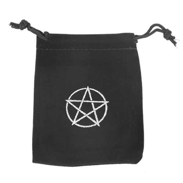Sammet Pentagram Tarot för Oracle Card förvaringsväska Liten dragsko
