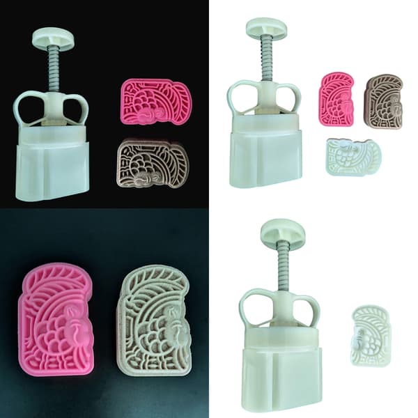 Kage Stempler Relief Mønster Månekageforme Håndtryk Månekage Maker