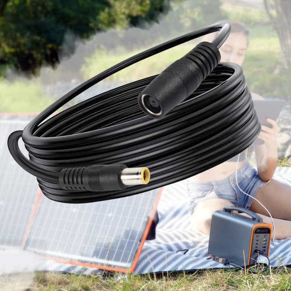 Forlenget Solcelle DC7.9x0.9mm Ladekabel Ledning 14AWG Kobbertråd 5m