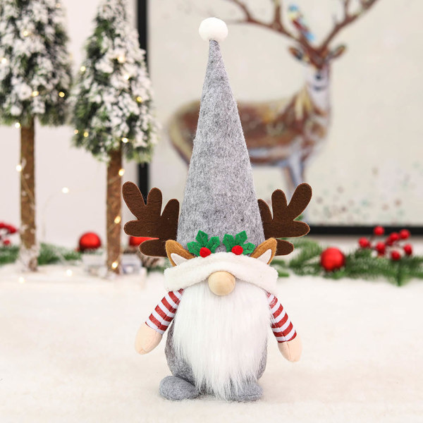 Jultomte Ansiktslös för docka Plysch dvärgtomtedekoration Handgjorda skandinaviska Tomte-dekorer för julhelgen New Yea null - B
