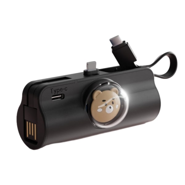TypeC Mini Power Bank-hölje Pocket Case Mobilt Power laddarhölje för 18650/21700 Black