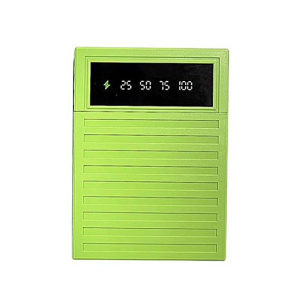 4x18650 Power Bank-skal Snabbladdning Cover Mobilt Power Bank- case Digital Display Micro USB/Typ c-ingång Green - MAX 5V 2A