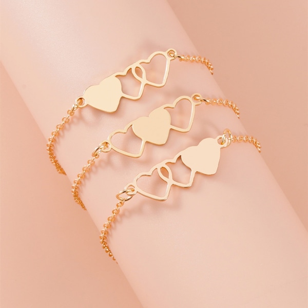 3 stycken matchande avstånd hjärta armband presenter för kvinnor flickor tonåring män syster