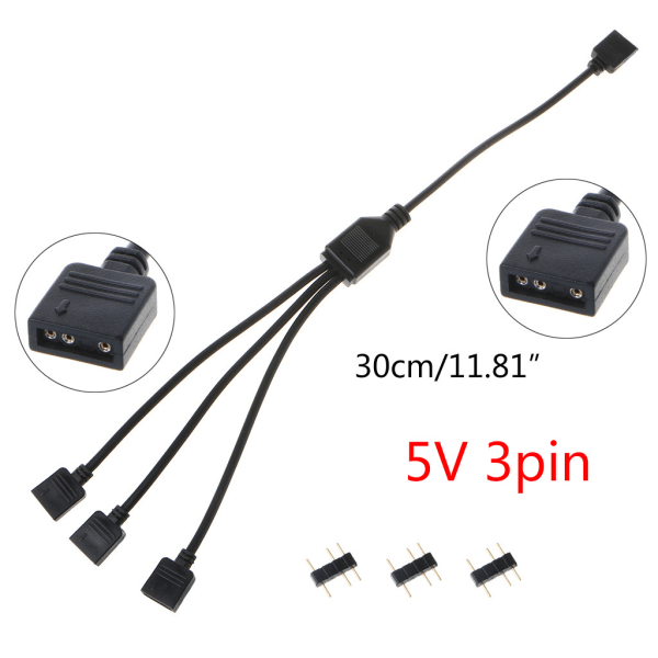 RGB Splitter Kabel 5V 3 Pin Adapter Kabel Dator CPU Fläkt Splitter Förlängning Power RGB Interface Connector Hub