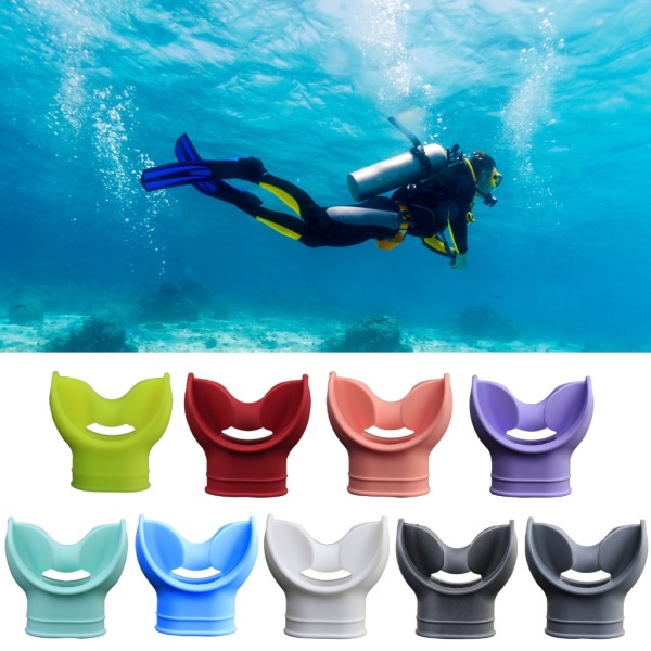 Blød silikonesnorkel mundstykke Scuba dykning snorkel regulator mundstykke Grey