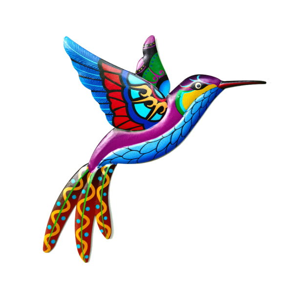 Tegneserie Hummingbird Veggdekor Utendørs Vegg Hage, Terrasse, Veranda, Gjerdekunst Delikat hengende hagedekorasjoner