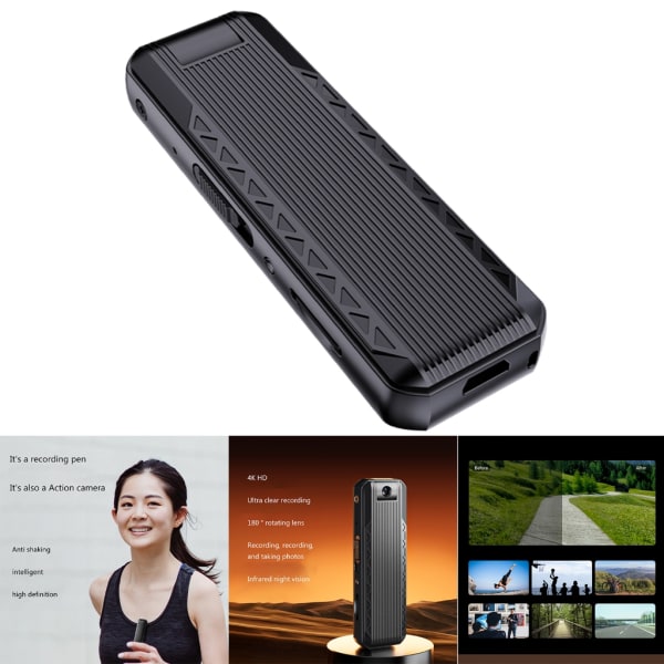 Brusreducerande kamera Röstpenna Kompaktkamera Pen Röstinspelare med 2000W High Definition Videoinspelning 32GB