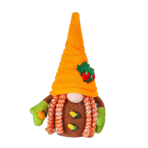 Efterår Efterår Gnome Maple Leaf Græskar Svensk Nisse Tomte Elf Dwarf Thanksgiving