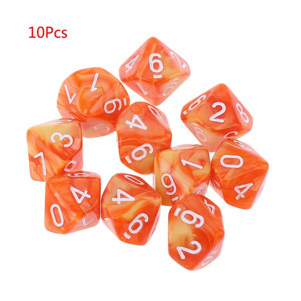 10 stk./sæt 10-sidet D10 polyhedral terninger numre urskiver desktop bordspil 3