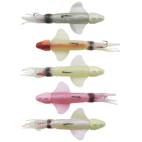 Bläckfisk kjolar beten lysande trolling fiskebeten saltvatten fiskeutrustning Pearl white luminous 210mm