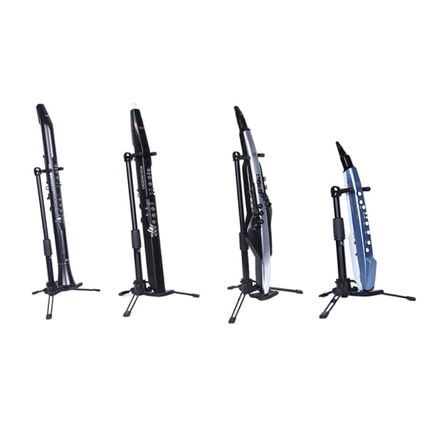 Bærbart tenorsaxofonstativ foldbart metal sort tripod instrumentstativ