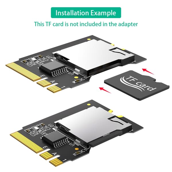 NGFF M.2 Key A+E til T-Flash Kortlæser Adapter Risers Kort NGFF Konvertere
