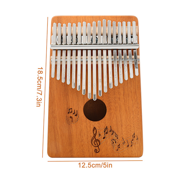 Trä Kalimba Instrument Bärbar 17 Tangenter Finger Piano Musikaliska Piano Verktyg Wood Color Flower