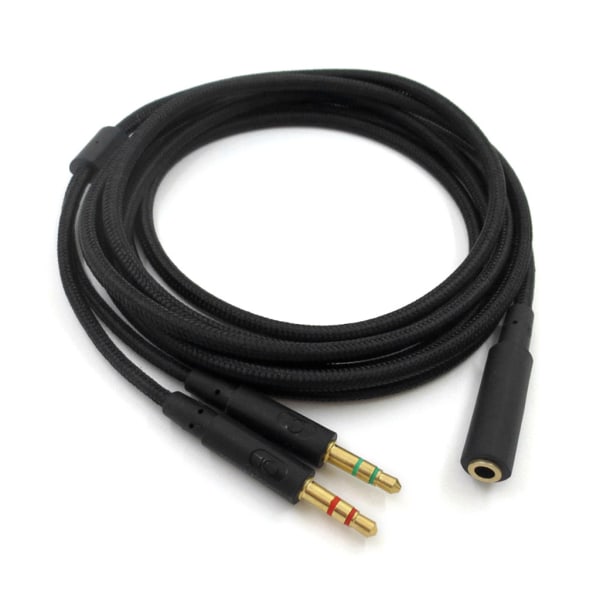 Erstatnings 3,5 mm 2 i 1 Gaming Headset Audio Forlænger kabel til HyperX Cloud II/til Alpha/Cloud Flight Headphone For Comp