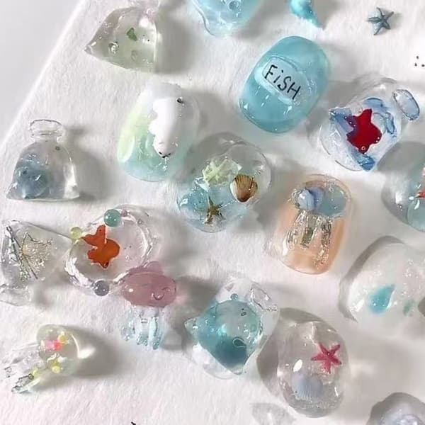Silikone Neglekunst Form Tilbehør Forme Ocean Tema Negle Dekorative Forme