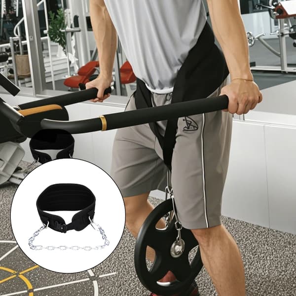 Gym Träning Lyftkedja Bälte Viktat Dippbälte med Stålkedja för Pullups