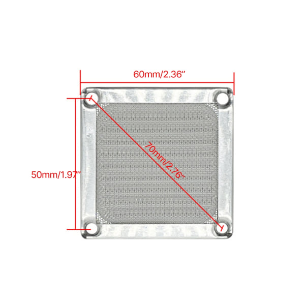 PC Datorväska Case Dammfilter Grillar Dammtät case Cover Aluminiumram Mesh Silver 6cm