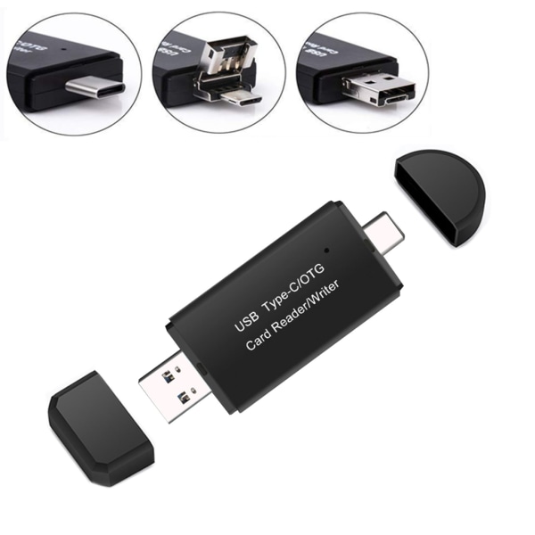 OTG Micro USB Kortläsare USB C Kortläsare Adapter 5Gbps Dataöverföring USB 3.0