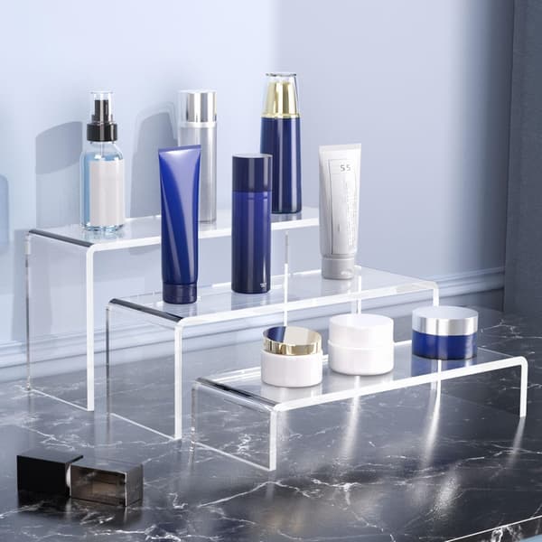 Akryl Display Risers Klart Display Stativ sæt til Figurer Desserter Parfumer