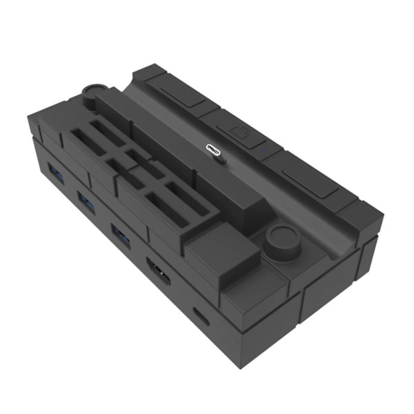 Kannettava Mini HDMI -yhteensopiva sovitinteline television lataustelakointiasema kytkimelle/kytkimelle OLED-telakointiasemamuuntimelle