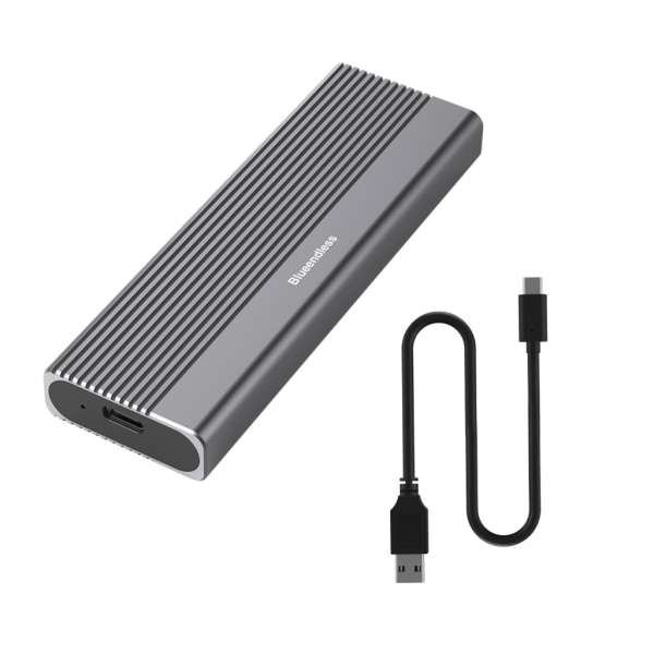 NVME NGFF SSD- case Mobil hårddisk Aluminiumlegering Enslocure Box USB3.1 10 Gbps DualProtocol för dator null - A