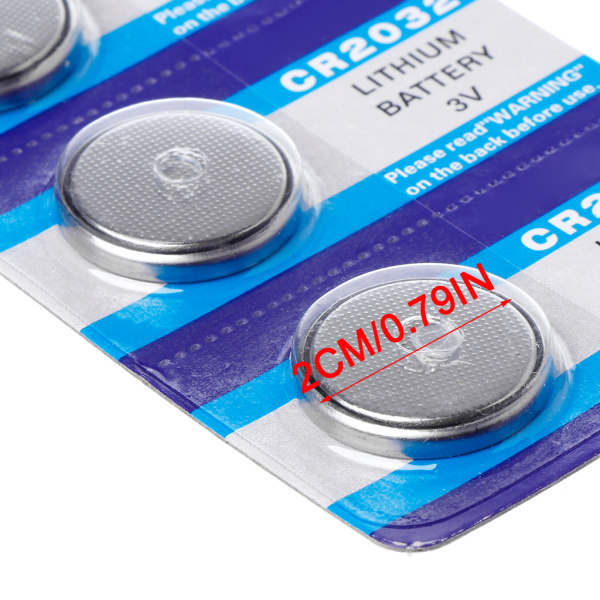 5 st/kort för watch fjärrkontroll CR2032 cellmynt litiumbatteri 3V-knapp