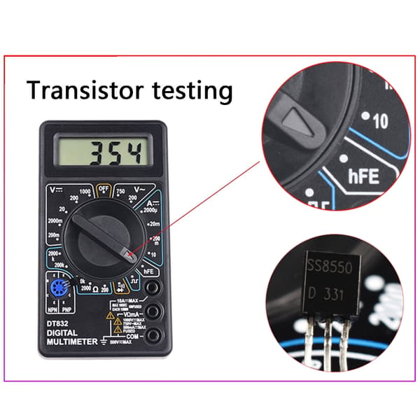 Lille digitalt multimeter ABS voltmeter til spændingsstrømmodstand Diode