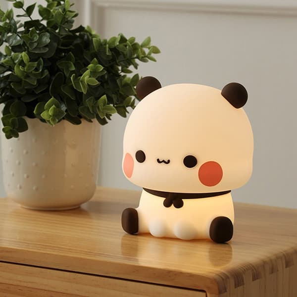 Genopladelig Silikone Panda Natlampe med Tryksensoraktivering for Blød Belysning