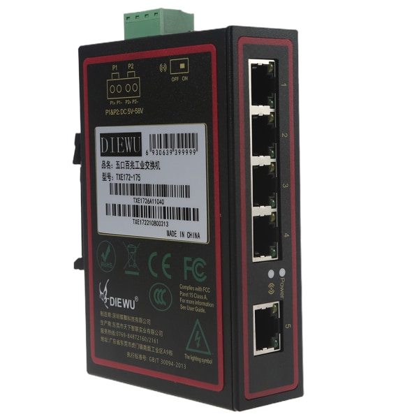 Ethernet-nettverkssvitsj Uadministrerte Ethernet-delte metallskjermede porter for livet