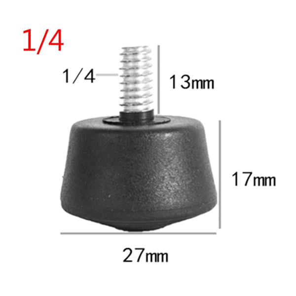 Universal Anti-slip 3/8 eller 1/4 tums stativ Monopod Gummi Foot Spike för Andoer L