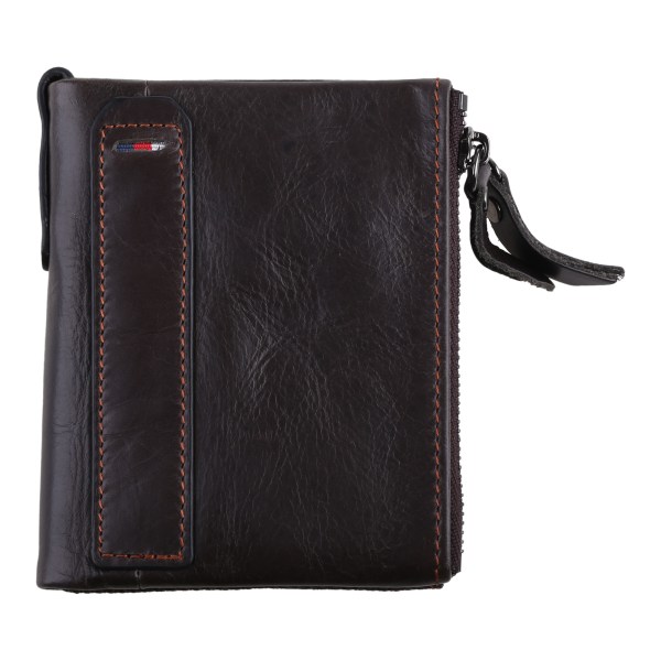 Män RFID blockerande plånbok Vintage läder kort handväska Bifold med myntficka Coffee