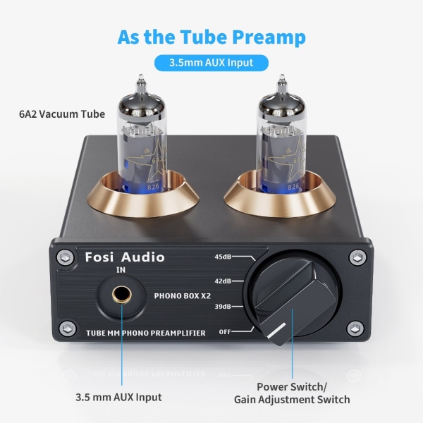 Tube Preamp Headphone Preamp Mini Stereo Preamplifier för skivspelare null - AU