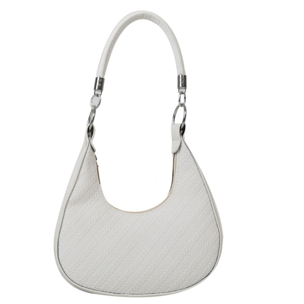 2023 underarmstaske Trendy armhule-tote-tasker Modehåndtaske Halvmånetasker White