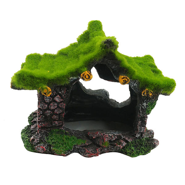 Moss Aquarium Resin Decor Simulation House Hideout for Eremit Crab Guppy