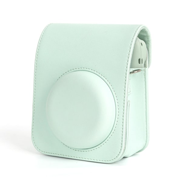 För Instax Mini 12 case Resväska PU-läder Mjuk axelväska för Fujifilm Film Camera Bag + Axelrem Iris purple