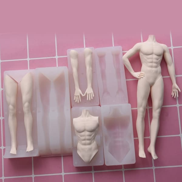 Silikonform for mannlig figur for håndlaget anime-leireskulpturhåndverk