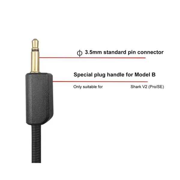 Erstatningsmikrofon for V2 Gaming Headset 3,5 mm avtakbar bom