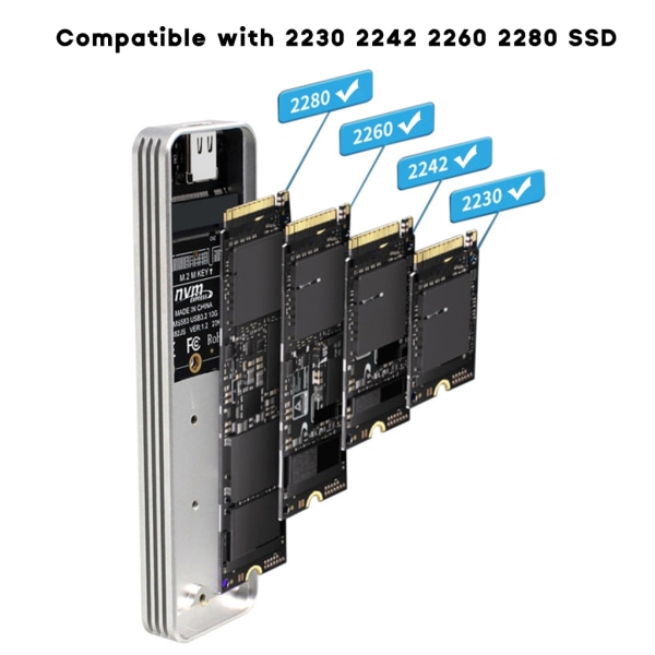 M2 NVME Solid Disk Drive Box Support NVME Protocol Usb3.2 Type-C SSD-hölje