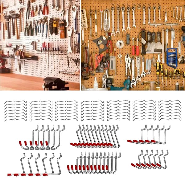 114 stk. Pegboard-krog til arbejdsområder og optimering af hobbyrum