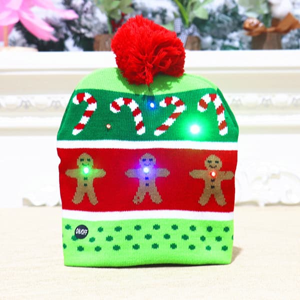 LED Julehat Lysende Julehatte Peberkagemand Grim Hat Hue