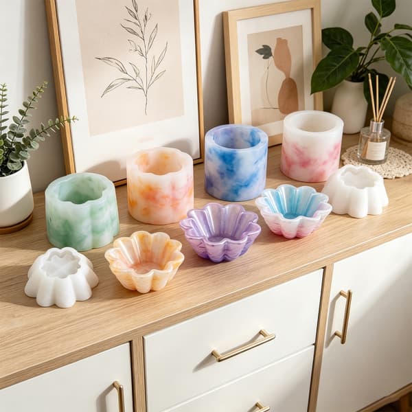 Stor og liten bølget silikonform for DIY-skåler