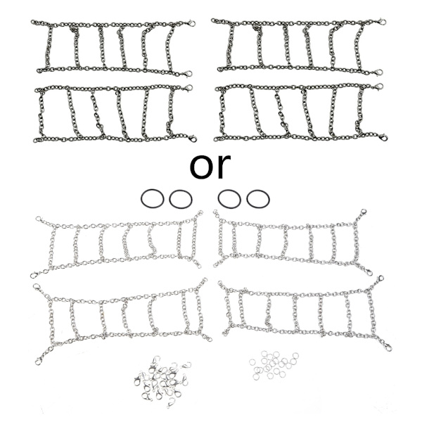 4st Anti-halk metall snökedjor Set för 1/12 MN86K MN86KS MN86 MN86S RC Crawler Bildäck Uppgraderingsdelar Tillbehör