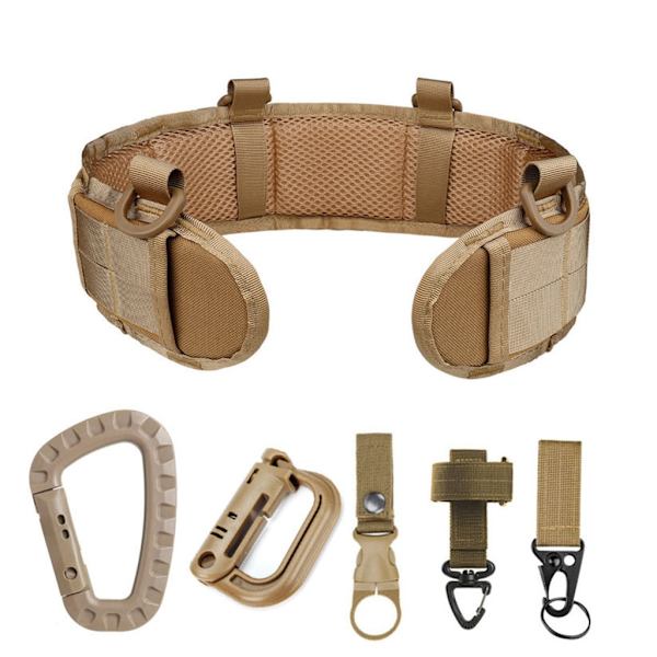Monikäyttöinen ulkoiluvö, vaellushö, kestävä retkeilyvyö, vyötärösuoja Khaki six piece set