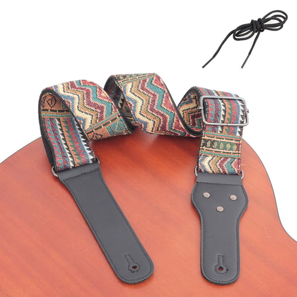 Akustisk Elektrisk Guitar/ Bas Guitar Rem Blød Nylon Læder Ender Rem 3