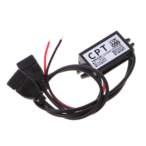 Omvandlare 12V till 5V Dubbla USB utgångsuttag Power Spänning Step Down Modul Power Låg power