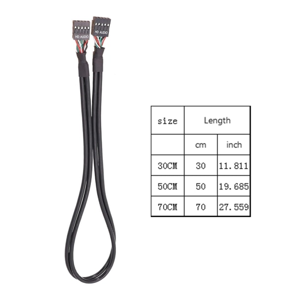 9-stifts USB förlängningskabel hona till hona adapter förlängningssladd 30/50/70 cm 30cm